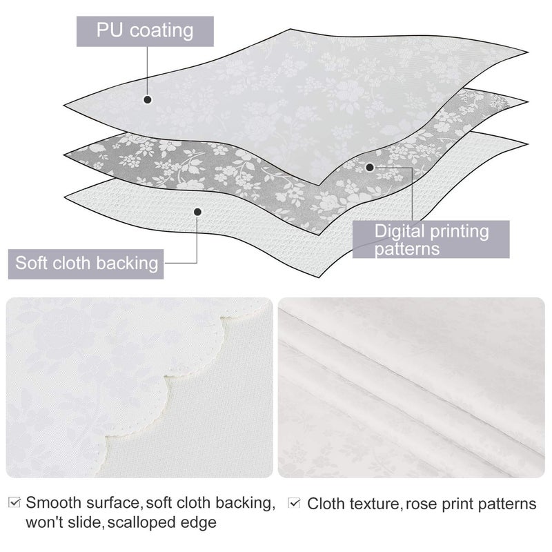 Smiry Rectangle Table Cloth, Waterproof Heavy Duty Vinyl Tablecloths, Wipeable Washable Table Cover for Kitchen and Dining Room (White, 52" X 70") - Image 4